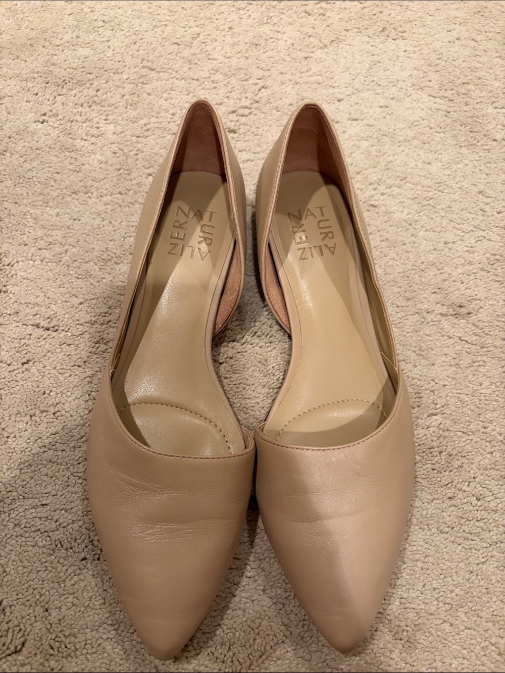 Naturalizer Beige Pointed D'Orsay Flats